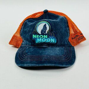 Neon Moon Austin Texas 2024 Mesh Back Blue Orange  Trucker Adjustable Hat
